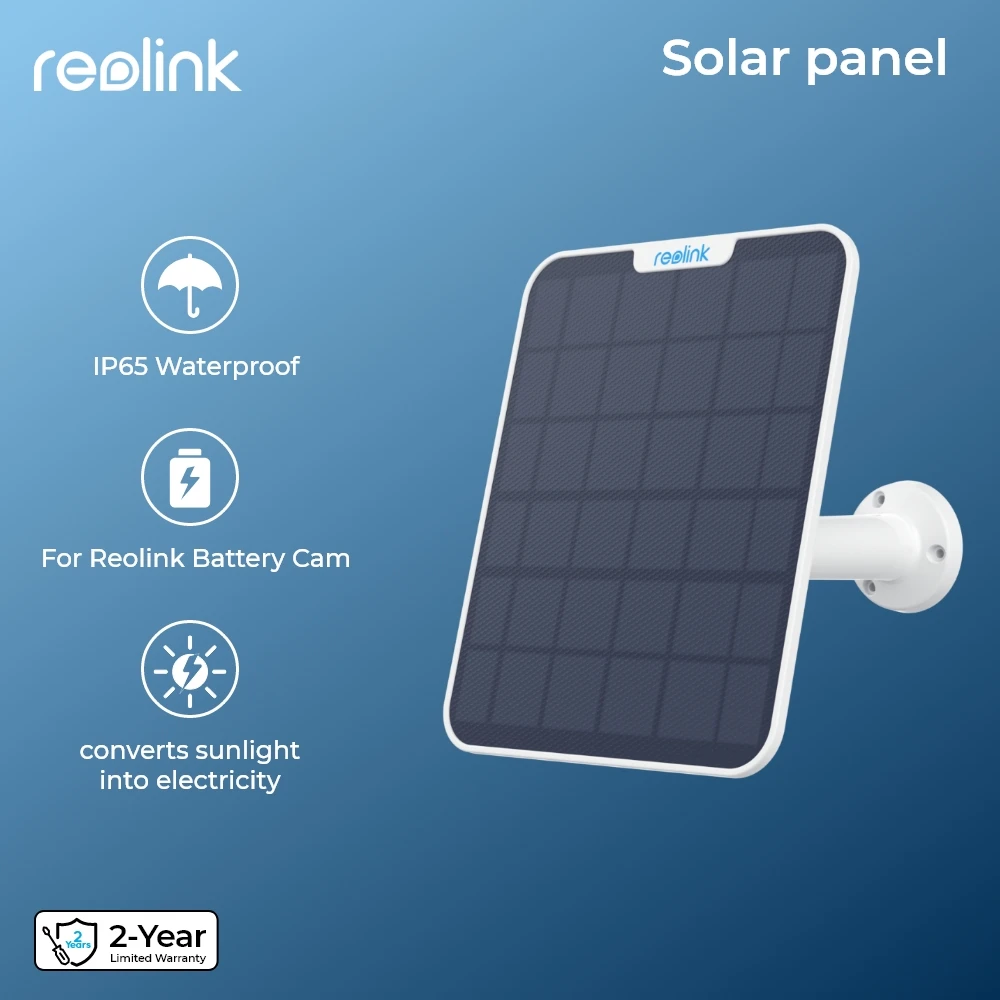 Pannello Solare Reolink Con Cavo Da 4M Per Fotocamere A Batteria Ricaricabile Reolink Pannello Solare Per Argus 3 Pro/Argus Pt/Trackmix/Duo 2