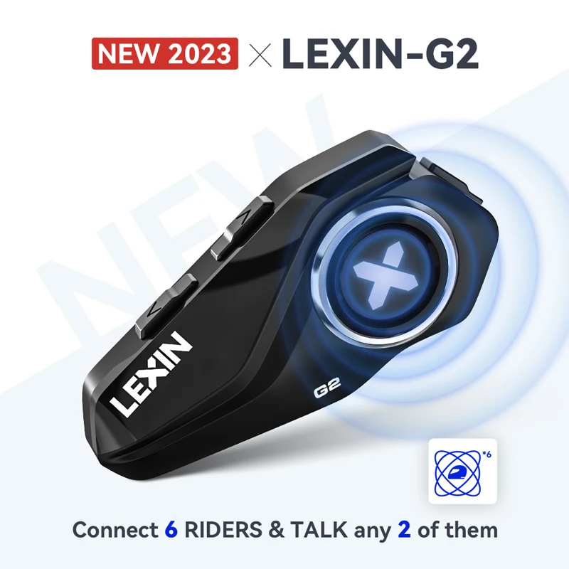 2023 Nuovo Lexin G2 Moto Interfono Casco Cuffie Bluetooth, Comunicatore Vivavoce Fino A 6 Piloti Interfono Con Radio Fm