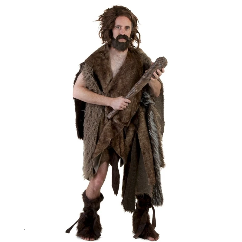 Age Of Primitive Stone Purm Carnival Party Costume Di Halloween Primitive Adult Man Wilderness Fred Flintstones Cosplay