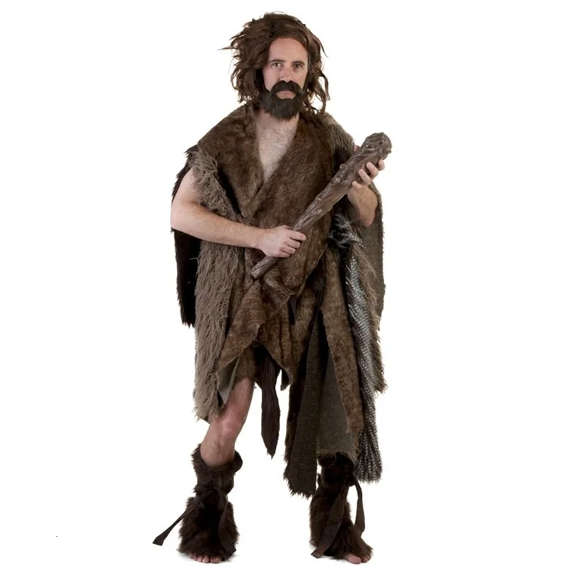 Age Of Primitive Stone Purm Carnival Party Costume Di Halloween Primitive Adult Man Wilderness Fred Flintstones Cosplay