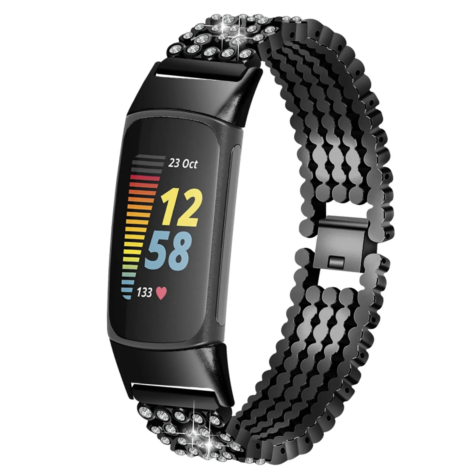 Compatibile Per Fitbit Charge 5 Watch Metal For Diamonds Fashion Strap 5.58.0 Pollici Cinturino Di Ricambio Per Donna Uomo
