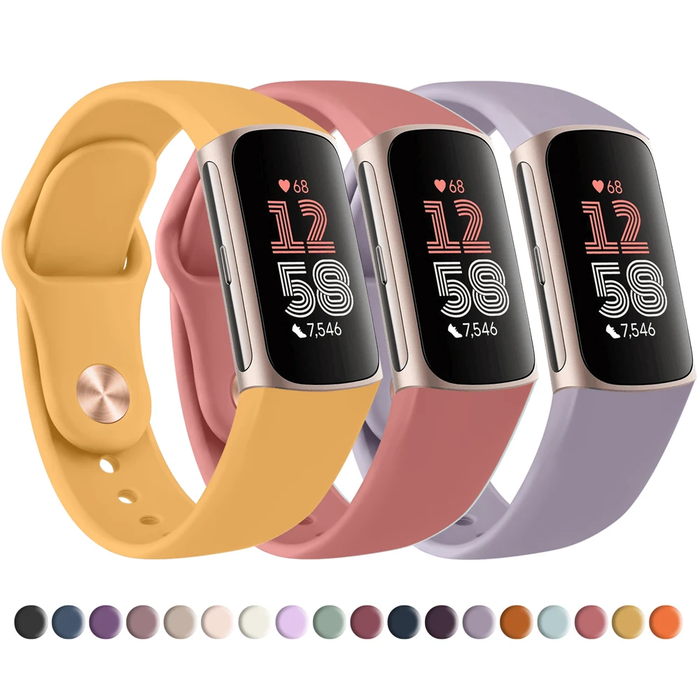 Cinturino Per Fitbit Charge 5 6 Band Cinturino Sportivo In Silicone Morbido Cinturino Per Fitbit Charge 5/Charge 6 Correa Cinturino Regolabile