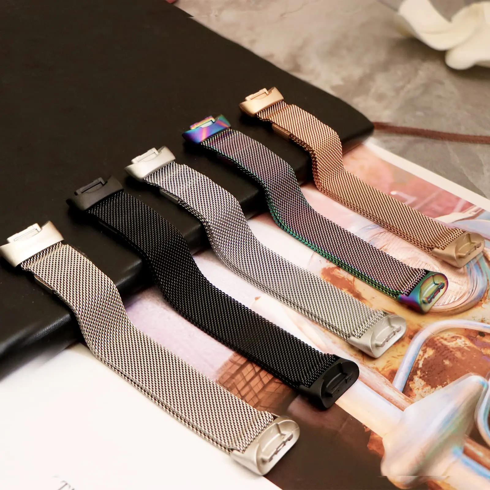 Cinturino Magnetico In Metallo Per Fitbit Charge 5 6 Band Sostituzione Carica 6 Cinturino Bracciale In Acciaio Inossidabile Fitbit Milanese Loop