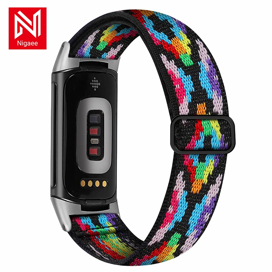 Colorful Nylon Strap For Fitbit Charge 5  Smart Watch Band Replacement Weave Loop Bracelet Correa For Fitbit Charge 5 New