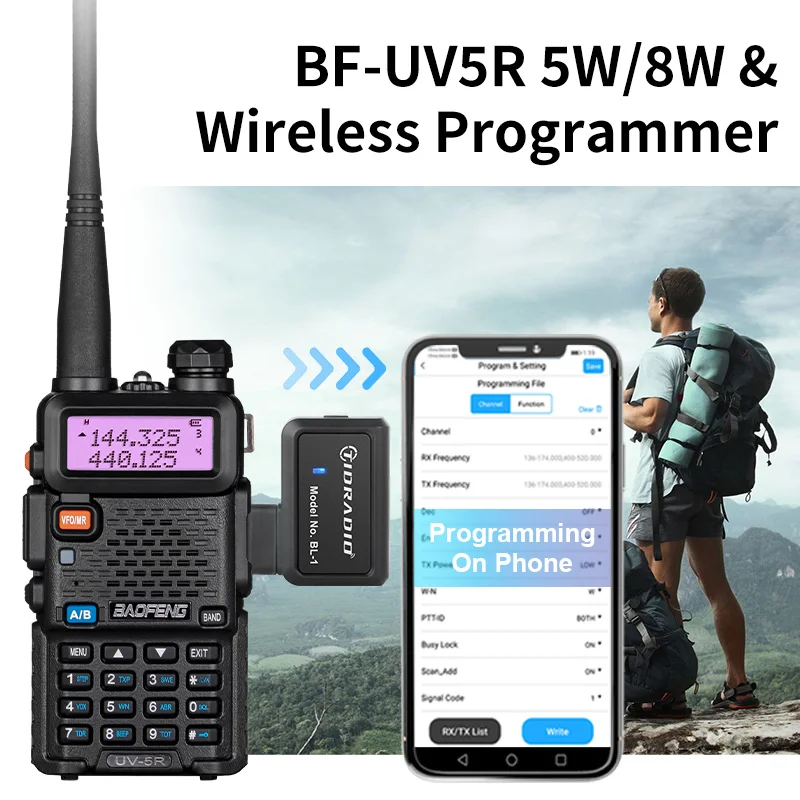 Baofeng Walkie Talkie Uv-5R Programmatore Wireless Professionale Portatile All'Aperto Radio Bidirezionale Stazione Di Caccia Walkie-Talkie Uv 5R