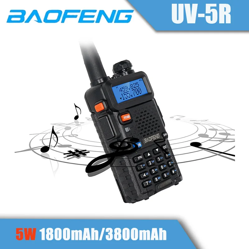 Baofeng Uv-5R Walkie Talkie Originale Baofeng 5W Uhf/Vhf Radio Radioamatoriale Bidirezionale Baofeng Walkie Talkie