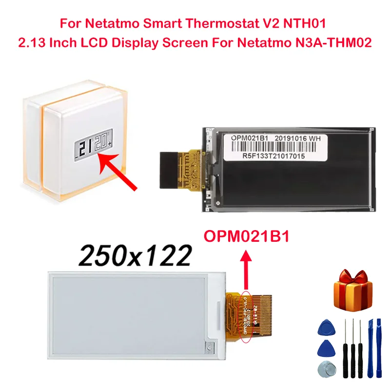 Per Netatmo Smart Termostato V2 Nth01 Schermo Lcd Da 2.13 Pollici Per Netatmo N3A-Thm02