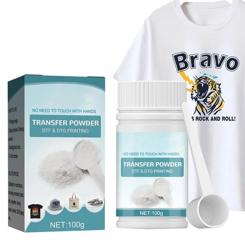 Polvere Adesiva Hot Melt Da 100G Per Sublimazione In Cotone, Stampante Dtf Plastisol Transfer