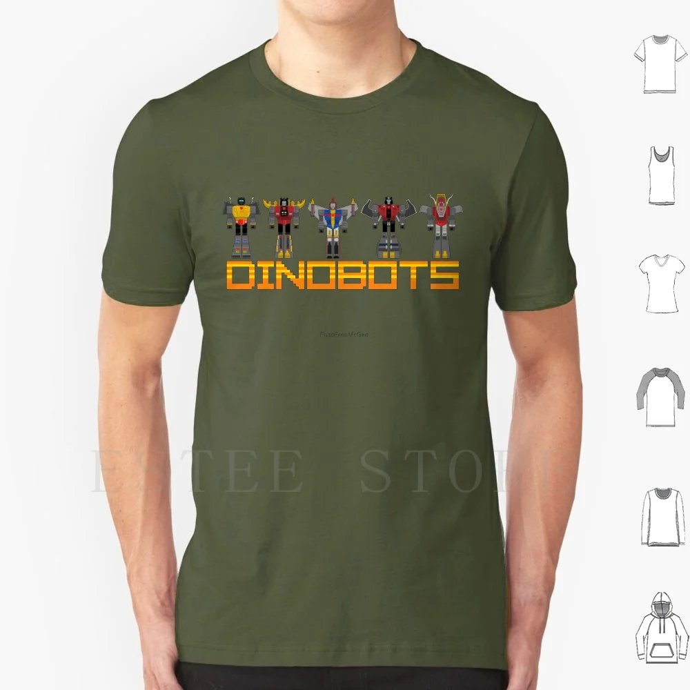 Dinobots Pixel Art T Shirt Fai Da Te Big Size 100% Cotone Grimlock Fanghi Snarl Swoop Dinobot Dinobot Autobot Autobot Decepticon