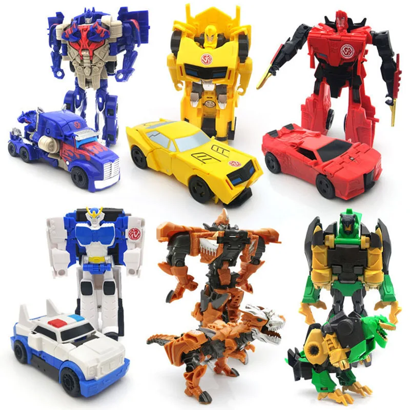 2023 New One Step Transformation Robot Dinosaur Second Transformation Diamond Toy Tyrannosaurus Rex Model Autobots Toy Gift