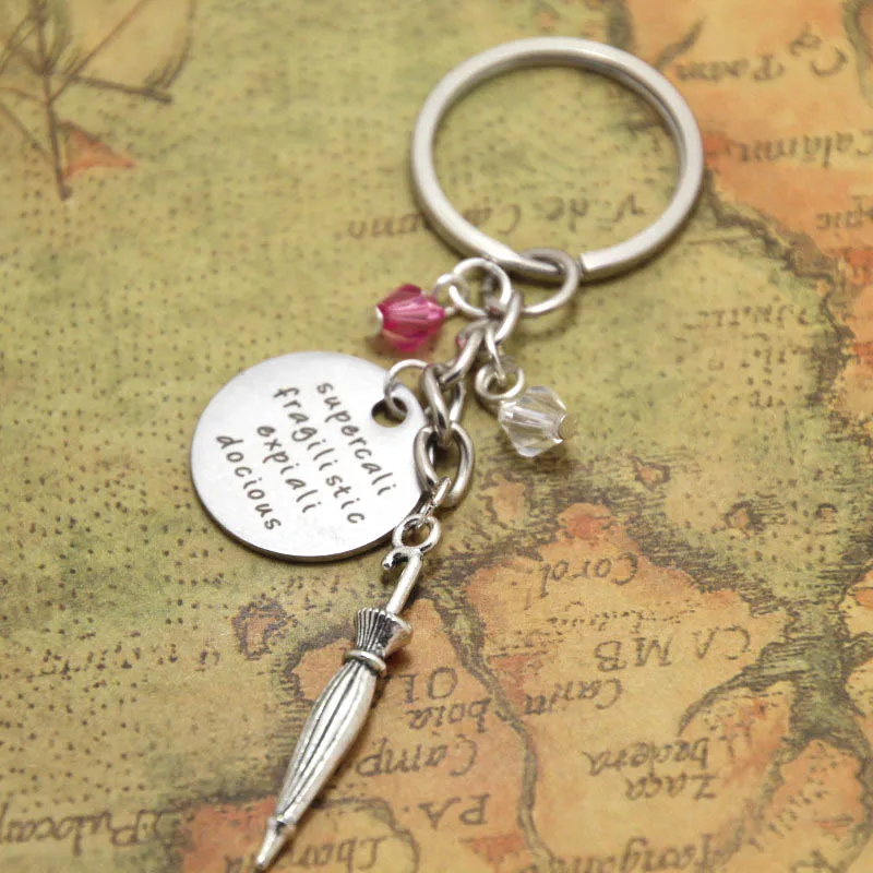 Mary Poppins Portachiavi Muslimah Jewelry Charm Portachiavi Tono Argento