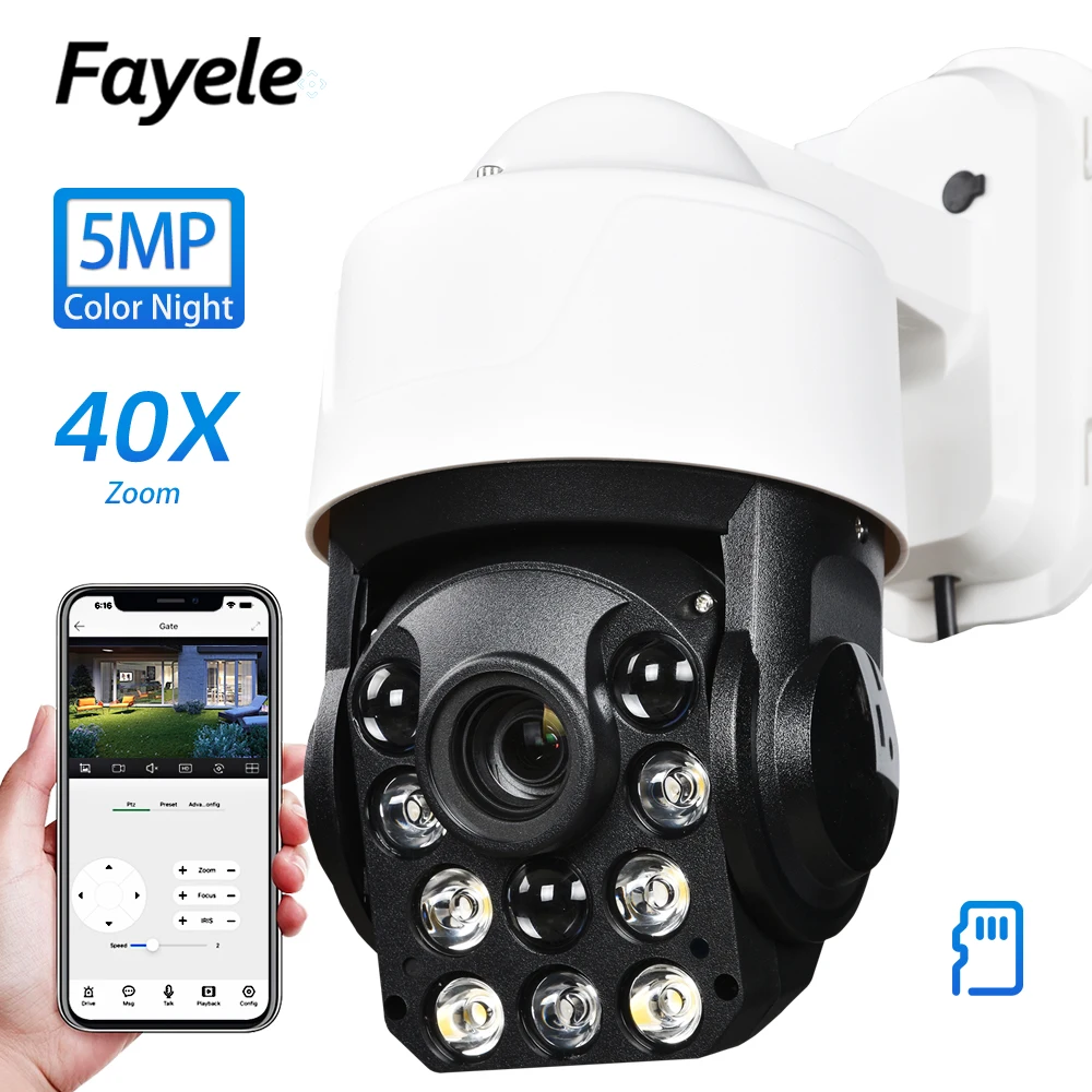 Telecamera Ptz Da 5Mp Ai Humanoid Auto Tracking Zoom 40X Full Color 2Way Audio Hikvision Compatibile 256G Sd Wireless Wifi Ip Poe Camera
