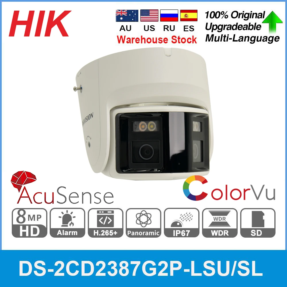 Telecamera Ip Panoramica Hikvision 8Mp 4K Ds-2Cd2387G2P-Lsu/Sl 4Mp Hd Ds-2Cd2347G2P-Lsu/Sl Colorvu Microfono Integrato Di Sicurezza Dell'Altoparlante