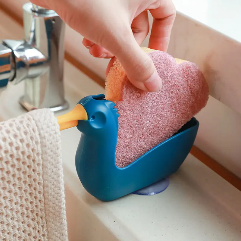 Simpatici Gadget Da Cucina Organizer Lavello Scaffale Asciugamano Spugna Cremagliera Palla D'Acciaio Cestello Portaoggetti Straccio Appeso Portasapone
