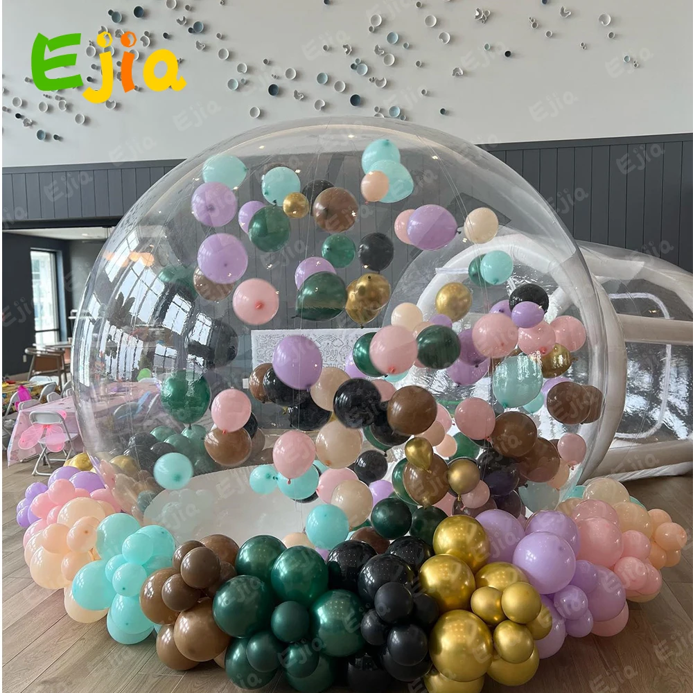 13/14Ft Dia Kids Party Fun Clear Gonfiabile Bubble Tent & Balloons Tenda Gonfiabile Bubble House Crystal Igloo Dome Per Esterno