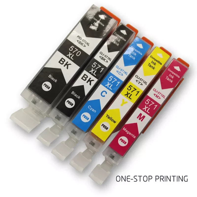 Cartucce Di Inchiostro Piene Di Cli-571 Per Canon Pixma Ts6050 Ts6051 Ts6052 Ts5050 Ts5051 Ts5053 Ts5055 Mg6852 Mg6853 Mg6851