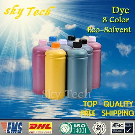 1000 Ml * 8 Dye Eco Inchiostro A Solvente Vestito Per Epson Testina Di Stampa Della Stampante, Pbk Lbk Llbk C M Y Lc Lm Per Legno Metallo Ceramica Ecc