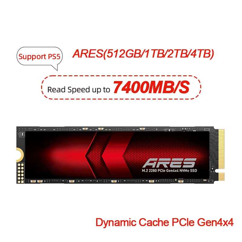 Ssd Nvme M2 2Tb 1Tb 512Gb M.2 2280 Pcie 4.0 Disco Rigido 4Tb A Stato Solido Interno 7400 Mb/S Per Playstation 5/Laptop
