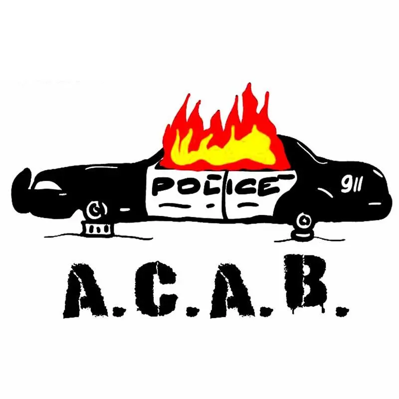 Personalizzato Per Bruciare La Polizia Acab Vinile Pvc Auto Wrap Finestre Del Fumetto Adesivi Auto Impermeabile Personalità Van Adesivi Decalcomania