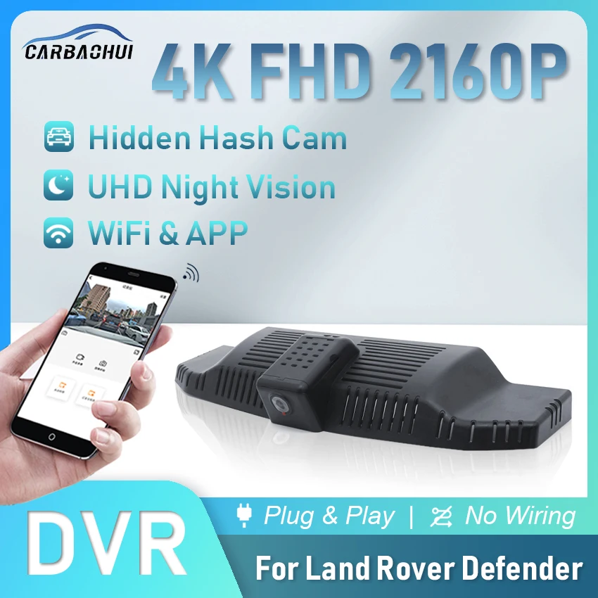 Plug And Play Car Dvr 4K Hd Dash Cam Videoregistratore Per Land Rover Defender 110 Defender 90 2020 2021 2022 Car Camera Dashcam