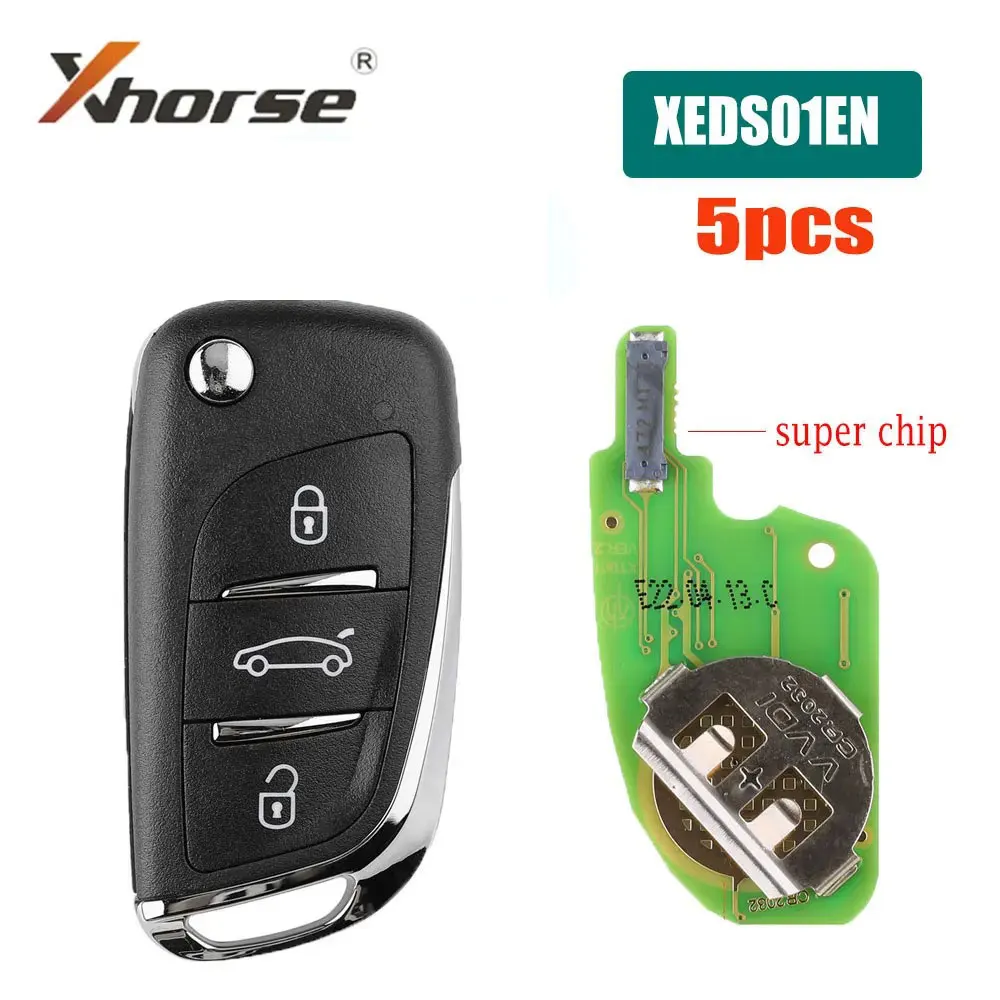 5Pcs Xhorse Xeds01En Ds Style Super Remote Key Con Super Chip 3 Pulsanti Per Vvdi2 /Vvdi Mini Key Tool/Vvdi Key Tool Max