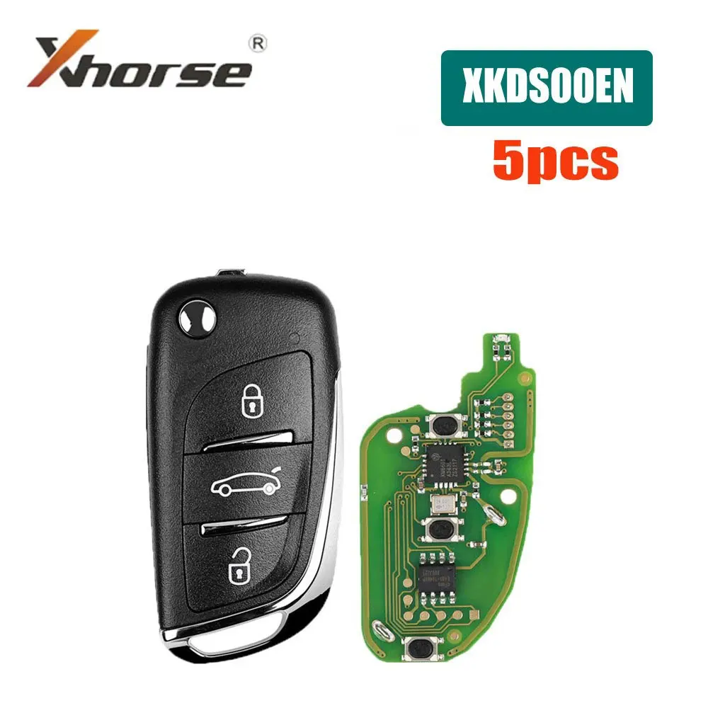 5Pcs Xhorse Xkds00En Chiave A Distanza Per Auto 3 Pulsanti Vvdi2 X002 Per Chiave A Distanza Volkswagen Ds Per Vvdi2/Vvdi Mini Key Tool/Max