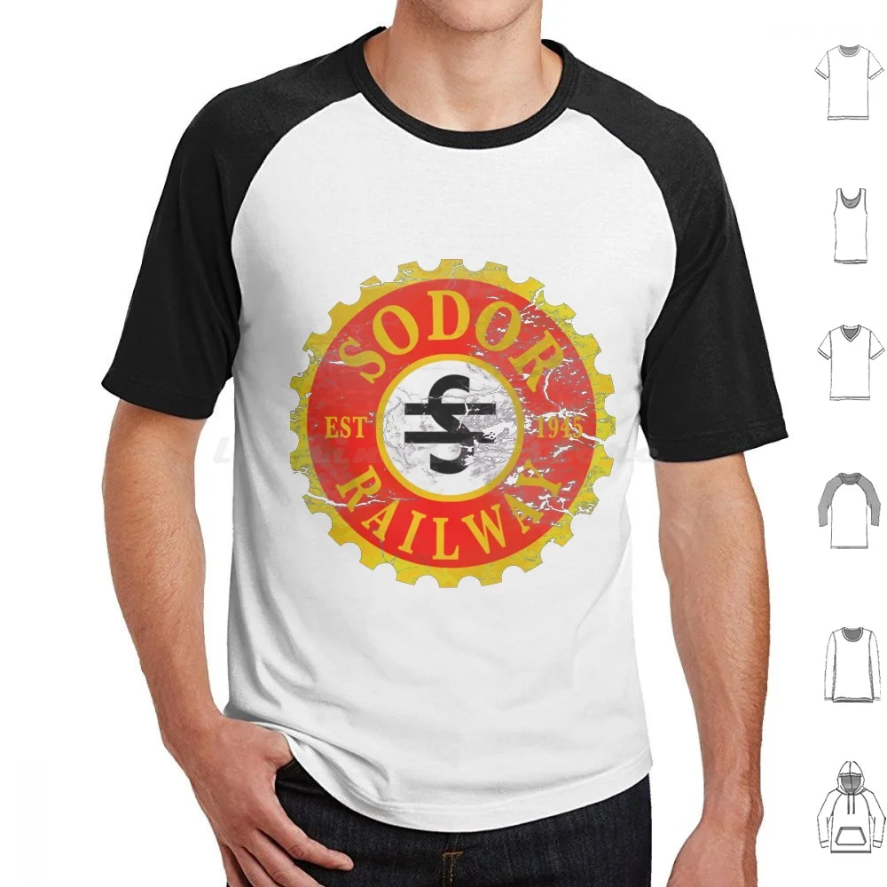 Sodor Railway T Shirt Big Size 100% Cotone Sodor Thomas Train Railway Gordon Bradley James Railway Series Treni Ferroviari