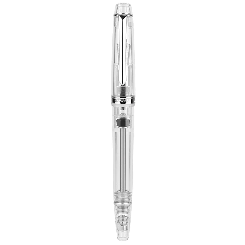 Penbbs 268 Resina Riempimento Sottovuoto Penna Stilografica Completamente Trasparente Iridio Ef/F/M Pennino Scrittura Penna Regalo Forniture Per Uffic