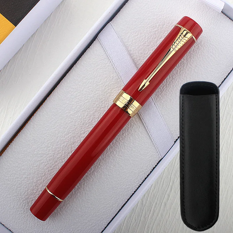 Jinhao 100 Red Centennial Resina Penna Stilografica Ef/F/M/Bent Nib Con Convertitore Golden Clip Business Office Scrittura Penna