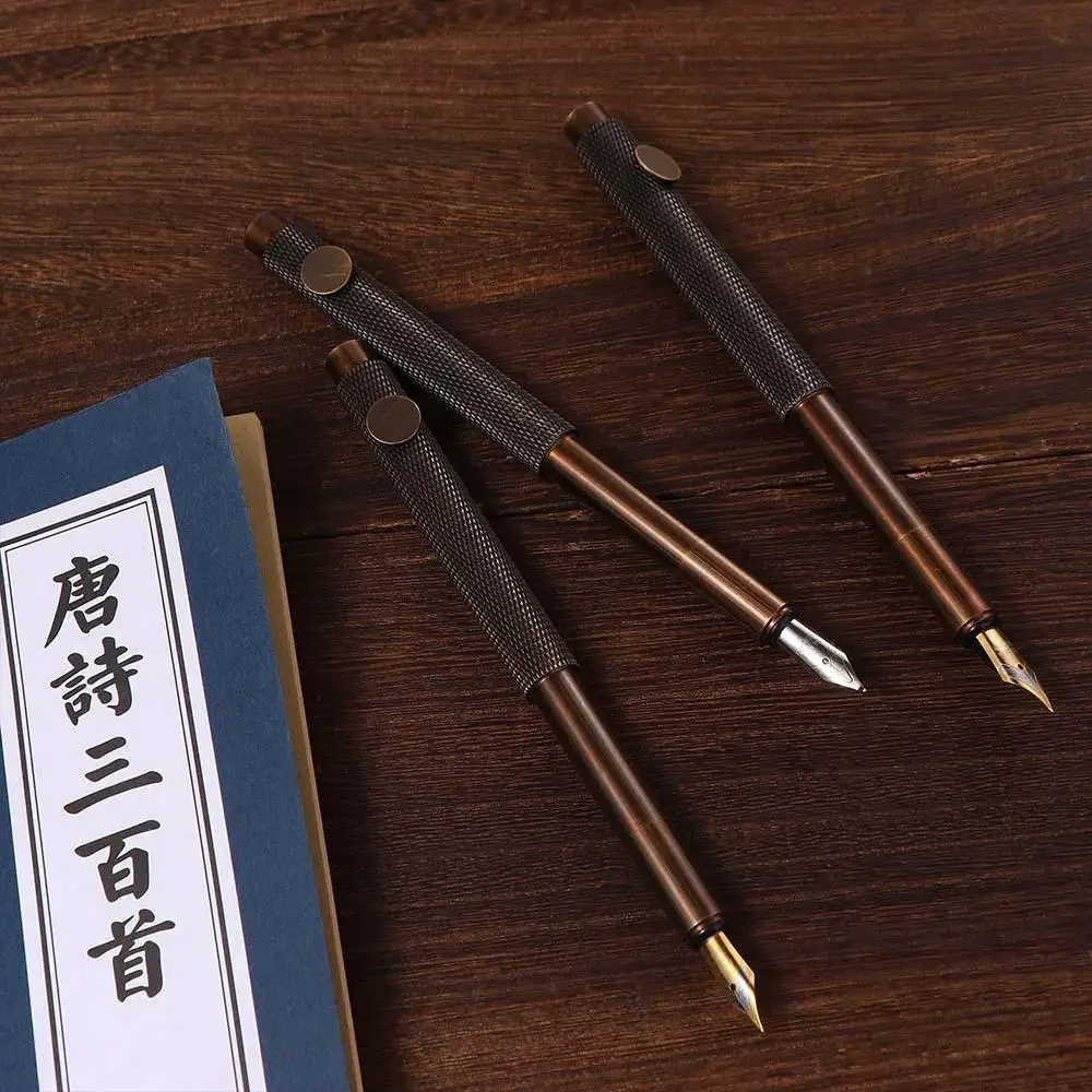 Kawaii Business Stationery Luxury Metal Ef/F/Penna Stilografica In Ottone Piegato Penna Stilografica Penna A Inchiostro