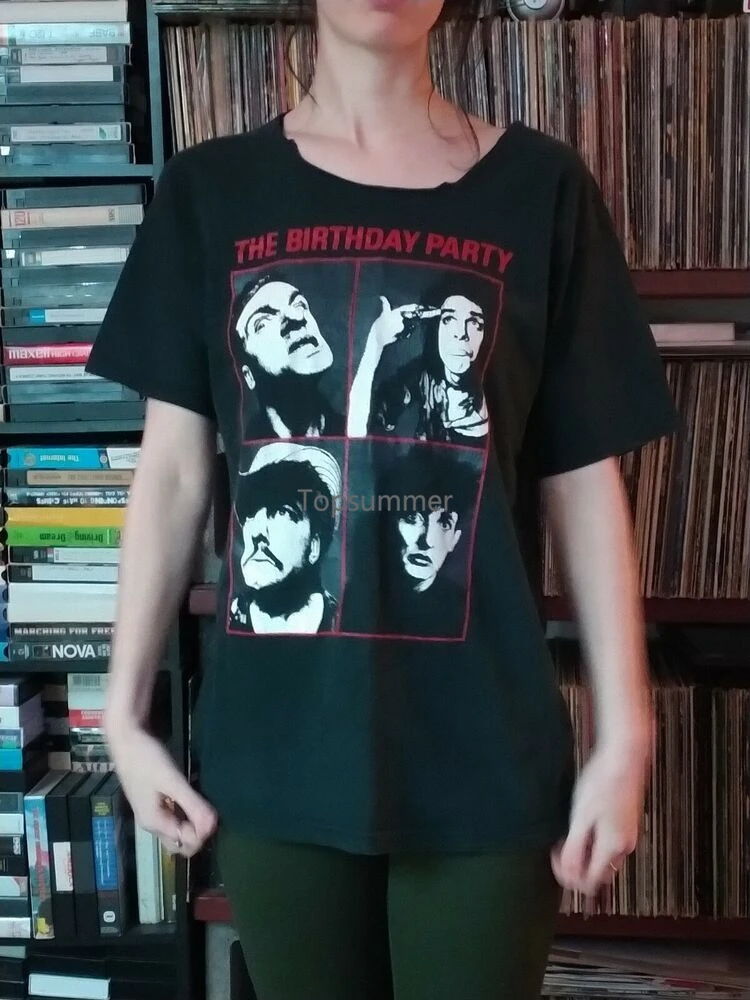 Vintage Anni '80 La Camicia Della Festa Di Compleanno Nick Cave Bad Seeds L Cut Rare Punk