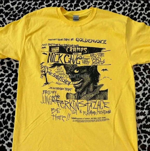 I Crampi Con Nick Cave E I Semi Cattivi T-Shirt Vintage Flyer U3092