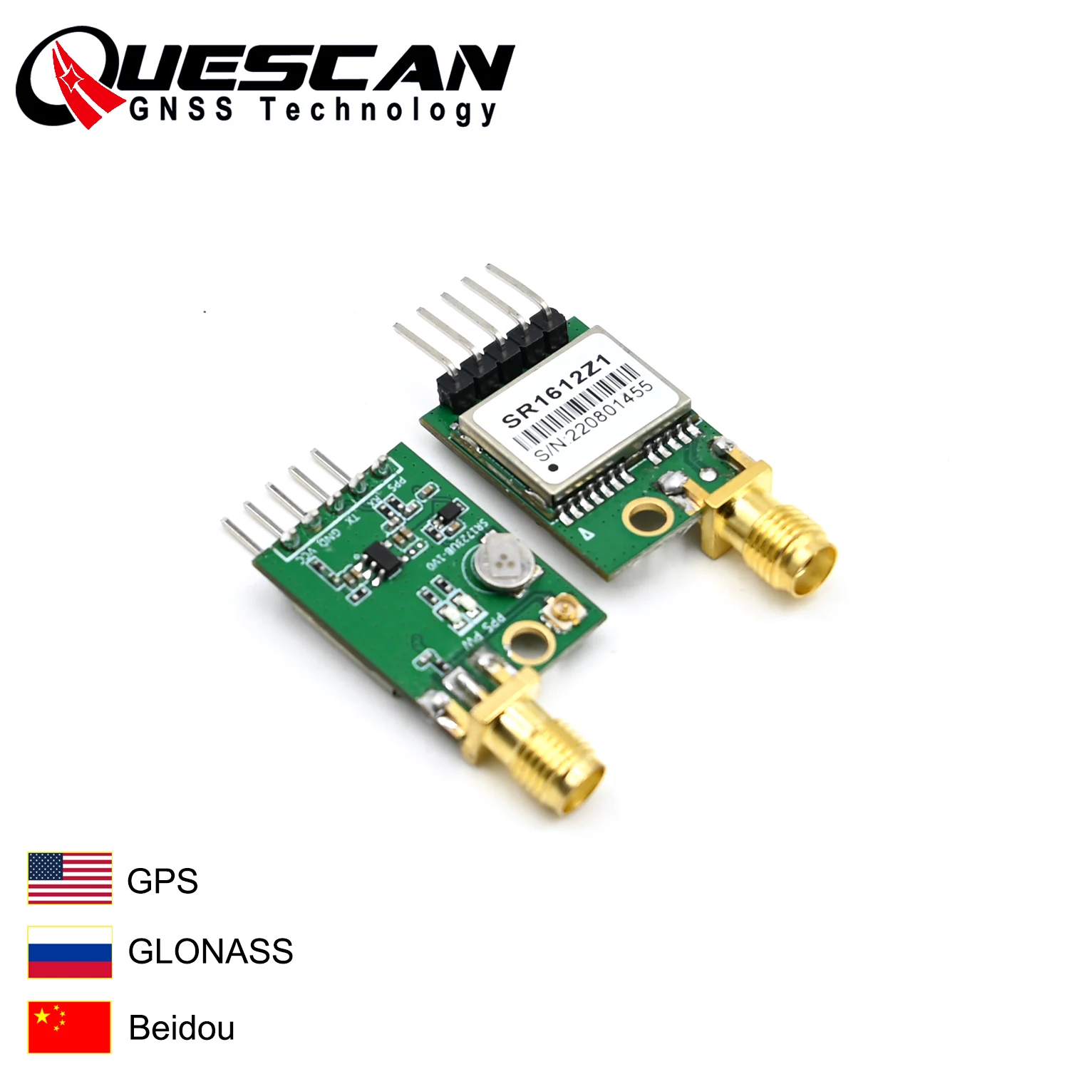 Quescan Small Size Ttl 3.3V-5V Multimodale Gnss Gps + Beidou + Modulo Glonass Raspberry Pi Arduino Gps Unit, Protocollo Nmea0183 38400