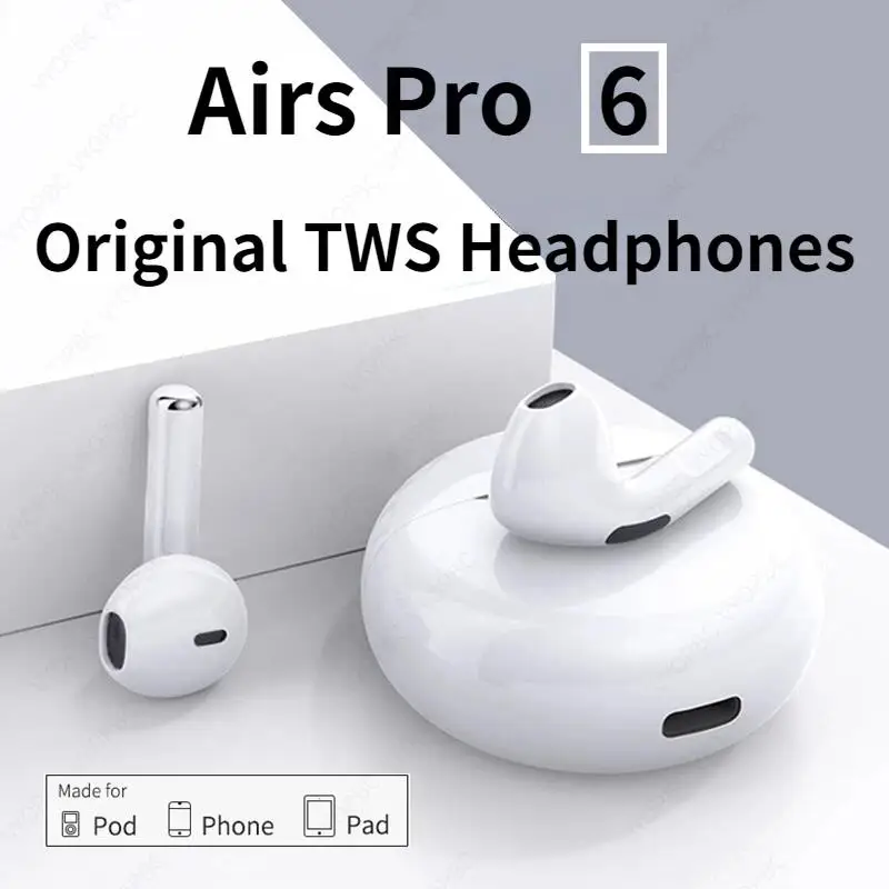 Auricolari Bluetooth Wireless Pro 6 Tws Originali Cuffie Mini Auricolari Per Xiaomi Android Apple Earbuds Vendita Calda