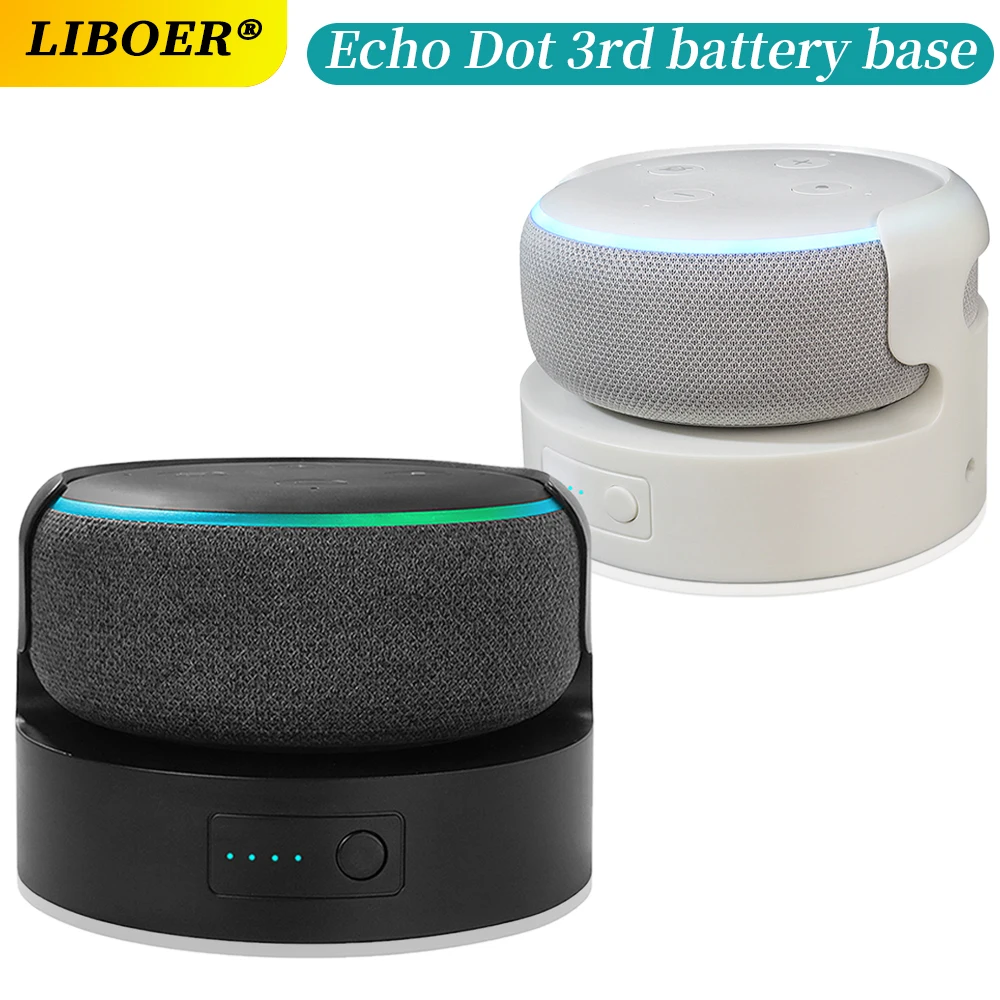 Base Batteria Portatile Per Docking Station Echo Dot 3A Di Grande Capacità Compatibile Con Echo Dot 3Rd Holder Stand Base Batteria