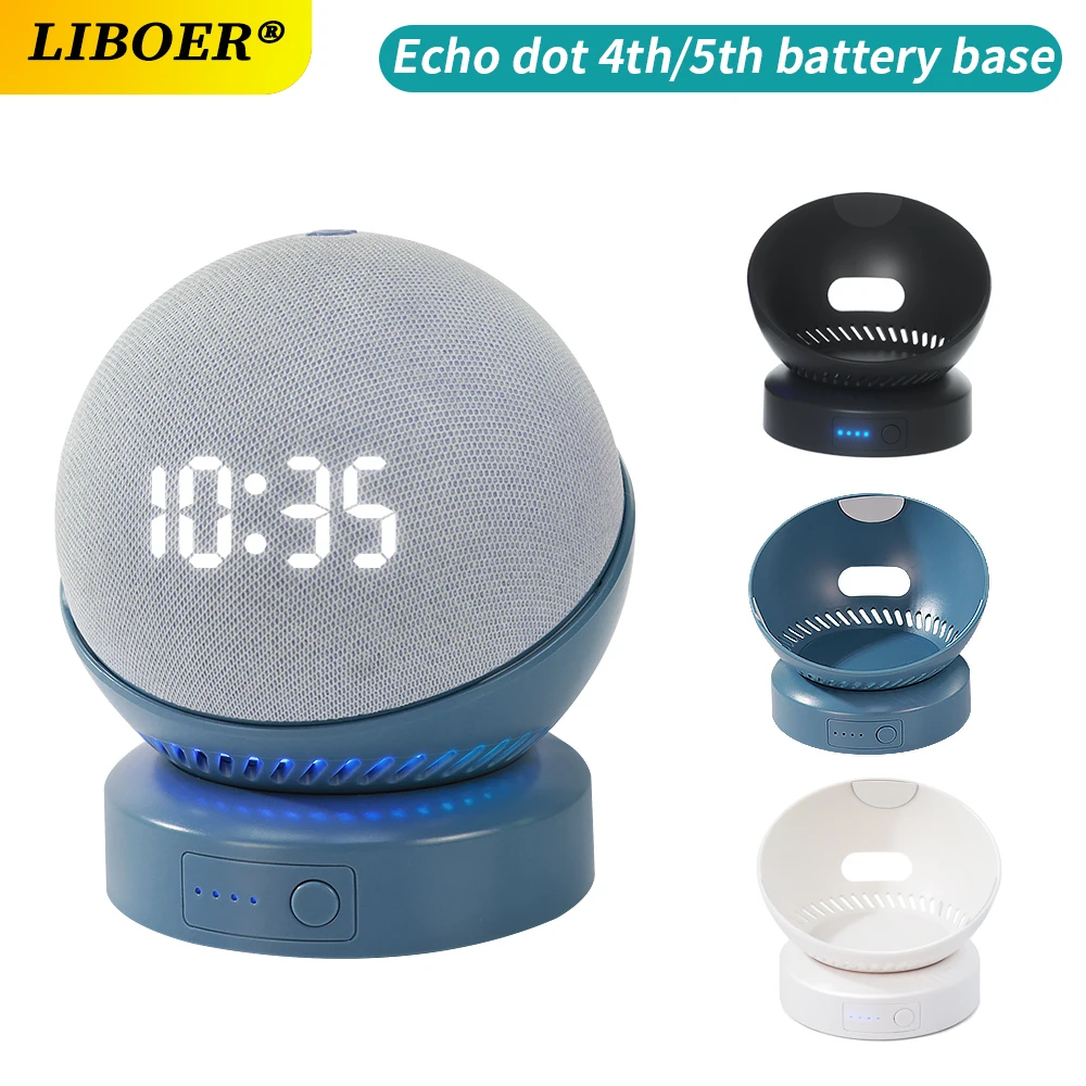 Echo Dot 4Th & 5Th Base Batteria Portatile Ricaricabile 5200Mah 7 Ore Di Riproduzione Supporto Per Batteria Per Echo Dot 4Th & 5Th Holder