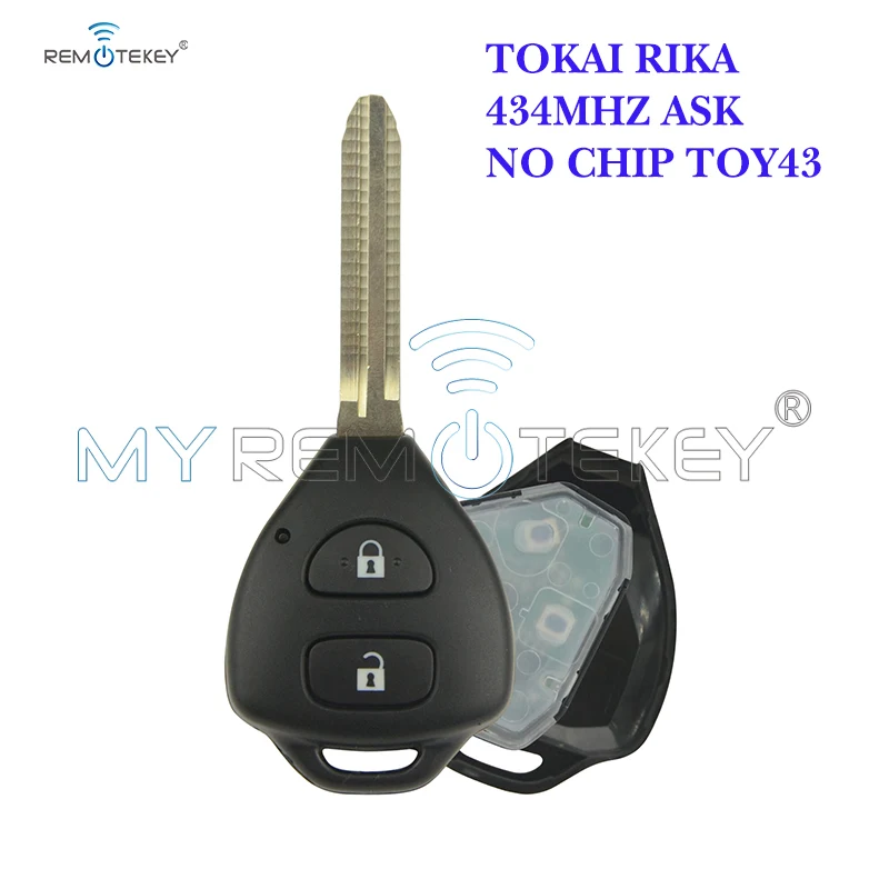 Remtekey Tokai Rika Chiave Remota 2 Pulsanti Toy43 434Mhz Per Toyota Hilux + 434Mhz