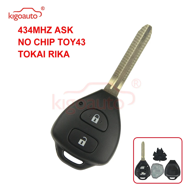 Kigoauto Tokai Rika Chiave Remota 2 Pulsanti Toy43 434Mhz Per Toyota Hilux 434Mhz