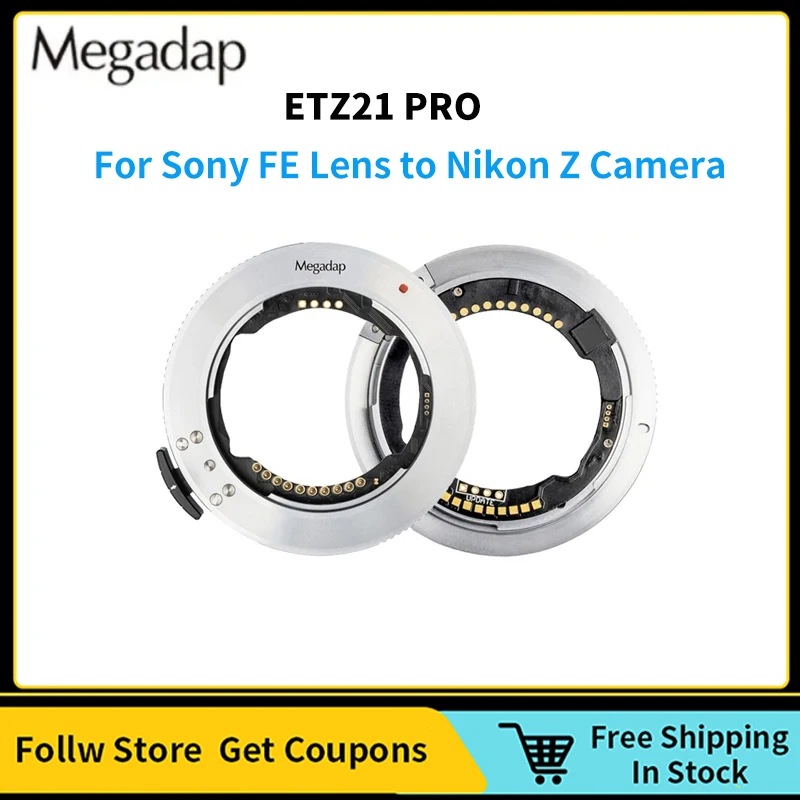 Gabale Megadap Etz21 Pro Anello Adattatore Per Obiettivo Con Messa A Fuoco Automatica Anello Anti-Vibrazione Per Obiettivo Sony Fe Per Fotocamera Niko