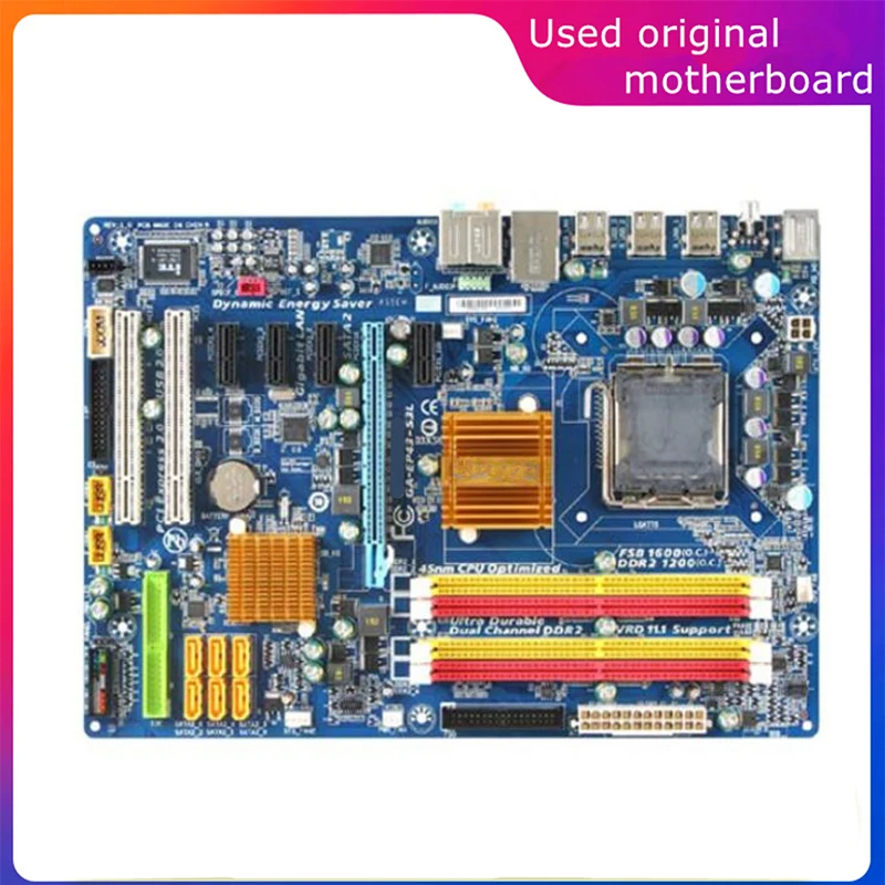 Usato Lga 775 Per Computer Intel P43 Ga-Ep43-S3L Ep43-S3L Scheda Madre Usb2.0 Sata2 Scheda Madre Desktop Ddr2 16G