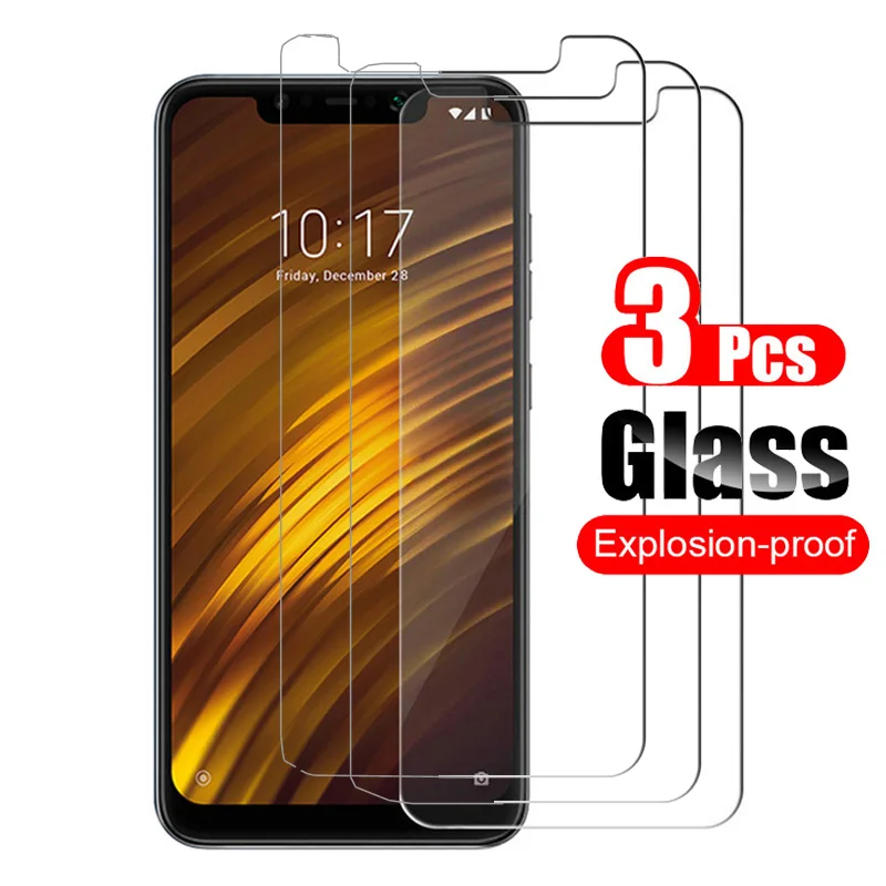 3 Pcs Per Xiaomi Pocophone F1 Temperato Protezione Dello Schermo Di Vetro Pellicola Protettiva 9 H Per Xiaomi Telefono Poco F1 Caso Vetro Amichevole
