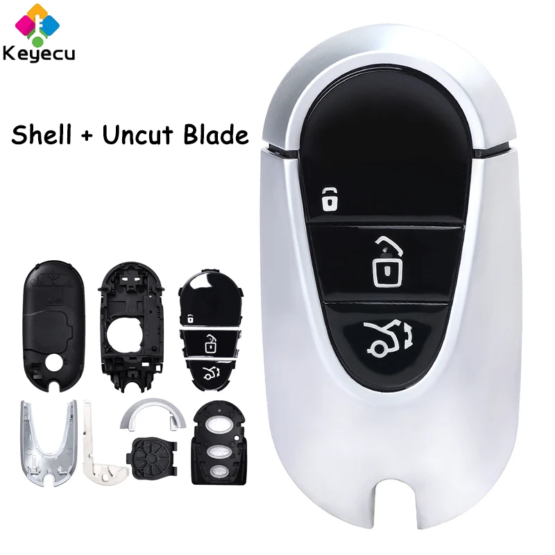 Keyecu Sostituzione Smart Remote Key Shell Case Con 3 Pulsanti Fob Per Mercedes Benz Mercedes Per Benz Eqa Eqc Eqs 2020 2021 2022