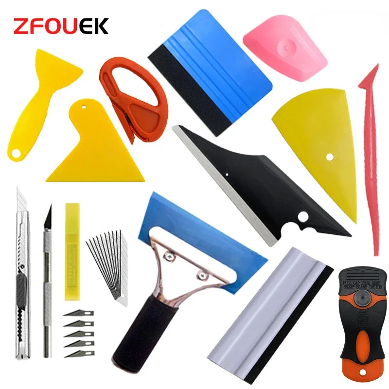 Hot Carbon Fiber Car Tools Vinile Wrap Film Sticker Wrapping Auto Window Tint Foil Magnetic Stick Squeegee Razor Raschietto Tool