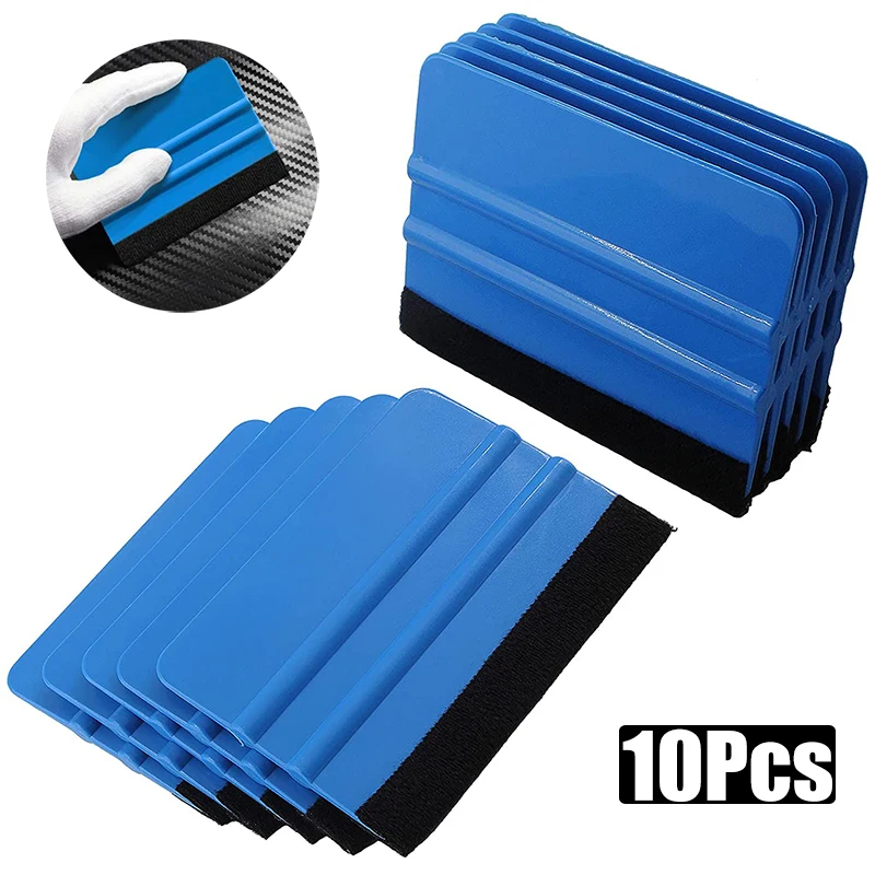 Auto Blue Vinyl Fibra Di Carbonio Window Ice Remover Cleaning Wash Raschietto Per Auto Con Strumento Per Tergipavimento In Feltro Raschietto Per Avvol
