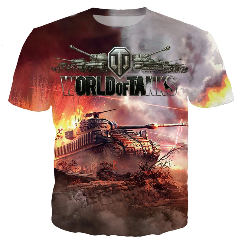 New Fashion Mens T Shirt Top Game World Of Tanks Print Magliette Summer Casual Streetwear T-Shirt Drop Shipping Tk-58