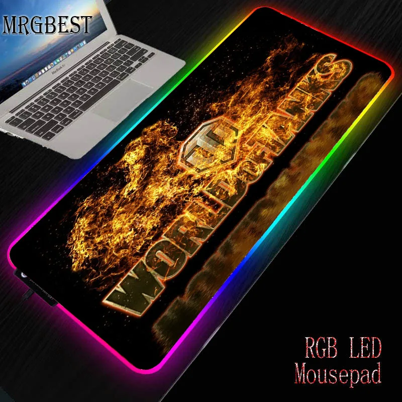 Mrgbest World Of Tanks Gioco Ampio Bordo Di Chiusura Rgb Led Mousepad Gamer Tappetino Per Mouse Gioco Computer Padmouse Laptop Play Mat S