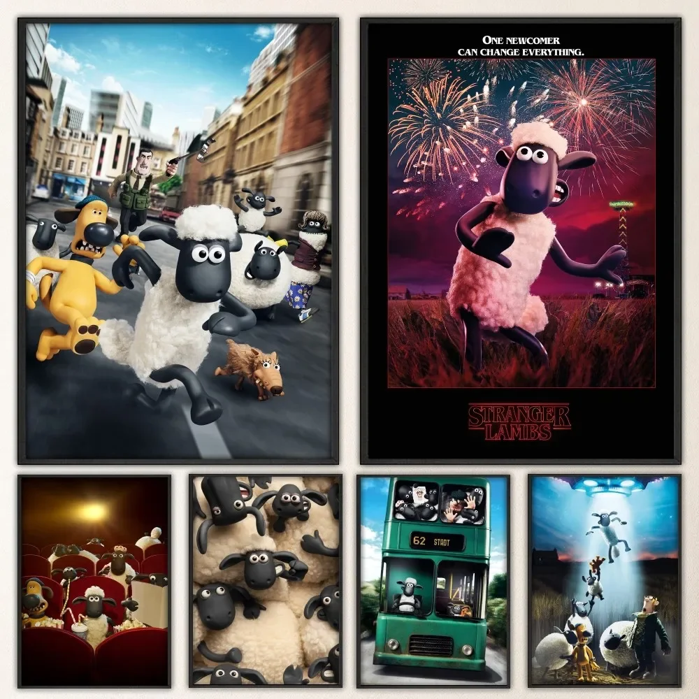 Shaun The S-Sheep Poster Vintage Poster Prints Art Home Painting Bagno Cucina Bar Accessori Wall Sticker Large Size