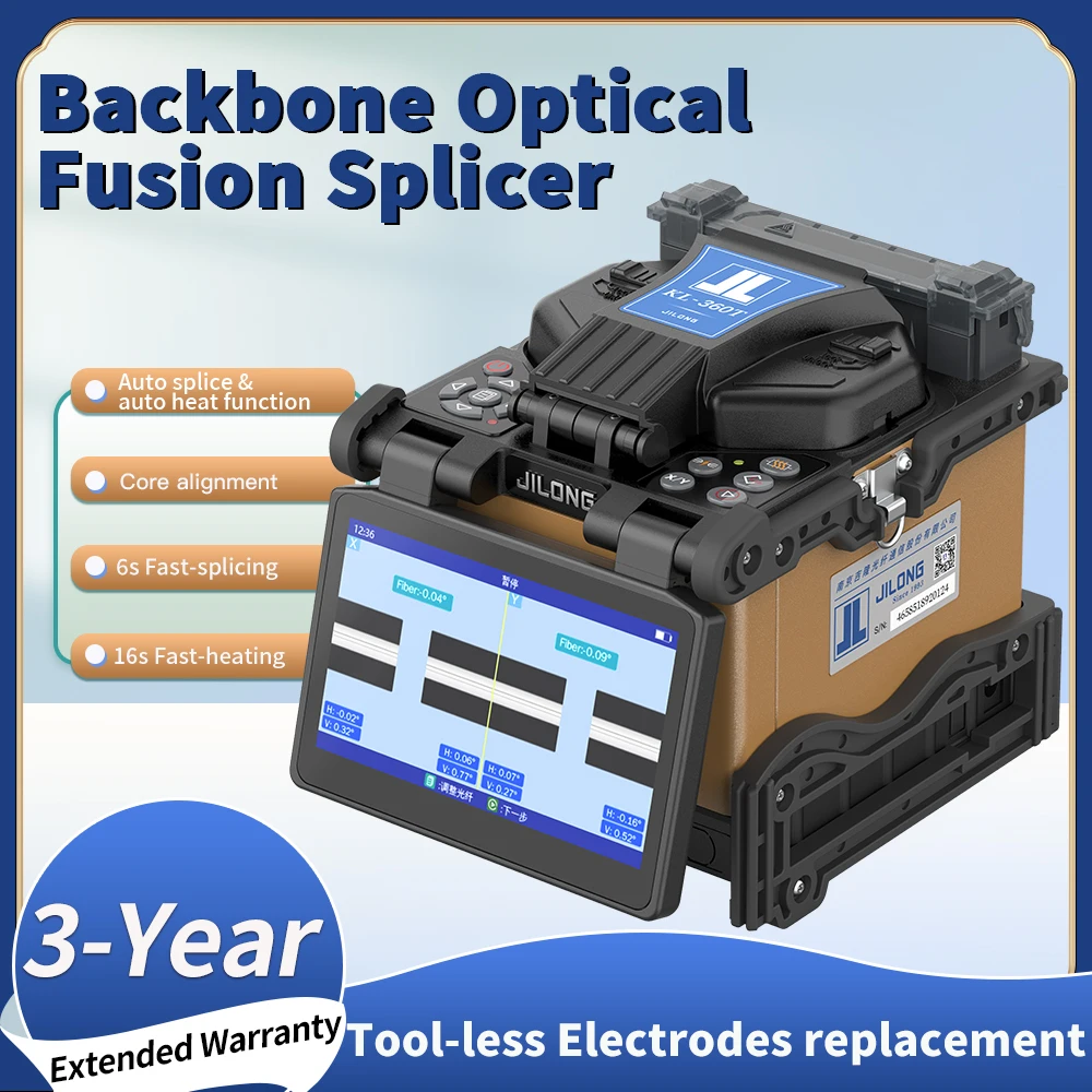 Giuntatrice A Fusione Ottica Jilong Classic Kl-360T Backbone Ftth Splicing Machine Con 9S Splicing 18S Riscaldamento Maquina De Fusibile