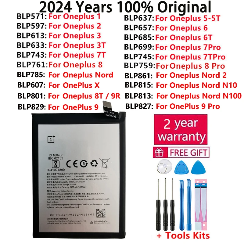 Batteria Originale Per Oneplus One 1 + Per Oneplus 1 2 3 1 + 3 One Plus Nord 2 N10 X 3 3T 5 5T 6 6T 7 7T 8 8T 9 9R Pro Plus Batterie