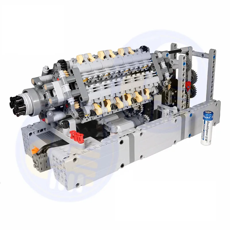 In Magazzino Moc Napier Deltic Engine V42 Engine Gearbox Sequenziale Building Blocks Mattoni Giocattoli Fai Da Te Per Technical Moc Creactor Cars